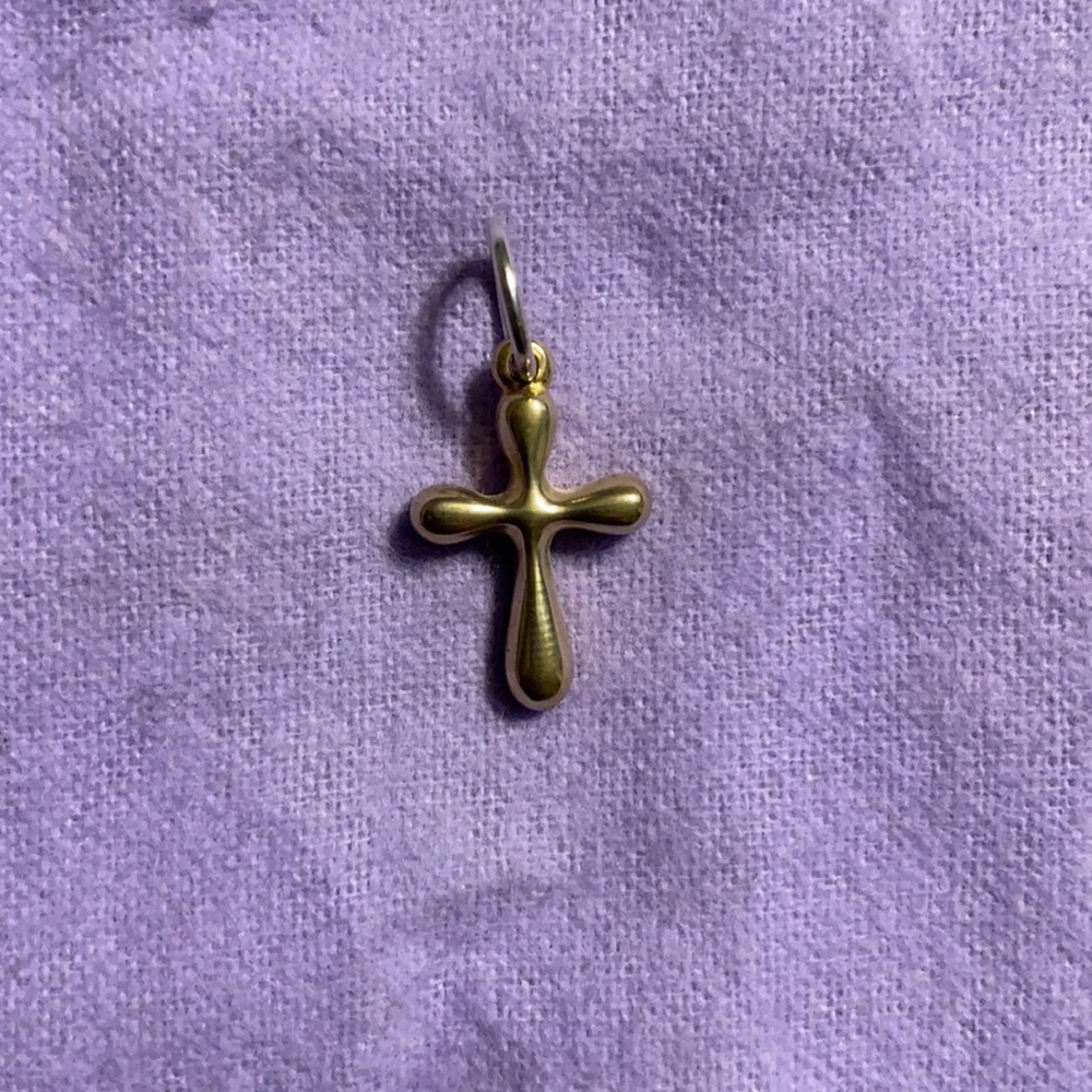 Grace & Heart Gold Tone Cross Charm